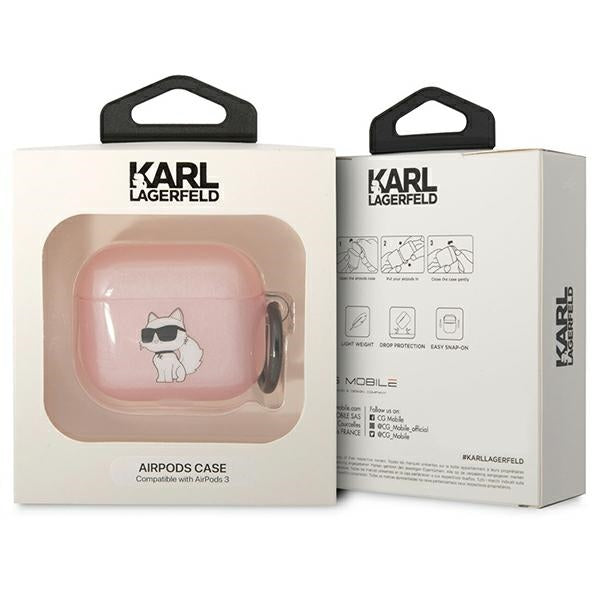 Karl Lagerfeld dėklas AirPods 3 – rožinis Choupette