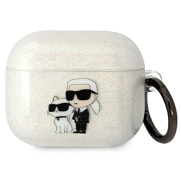Karl Lagerfeld AirPods 3 dėklas – skaidrus, blizgus