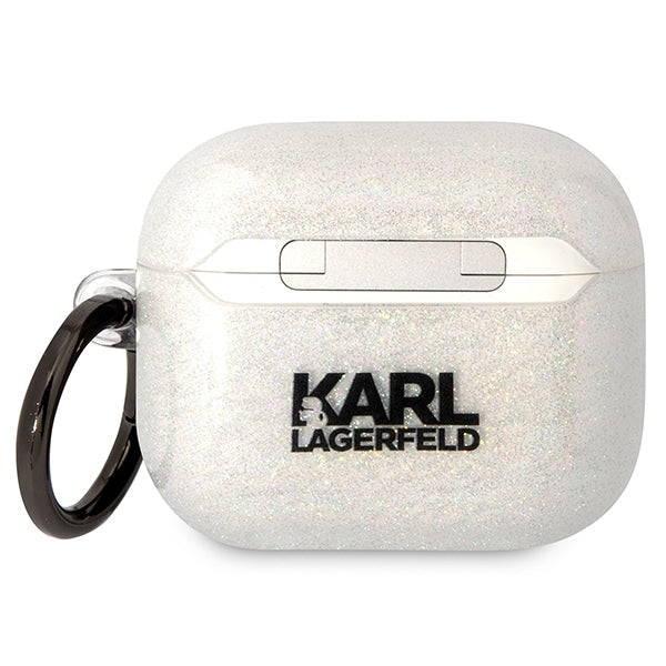 Karl Lagerfeld AirPods 3 dėklas – skaidrus, blizgus