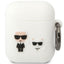 Karl Lagerfeld AirPods 1/2 silikoninis dėklas – baltas