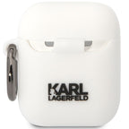 Karl Lagerfeld AirPods 1/2 silikoninis dėklas – baltas
