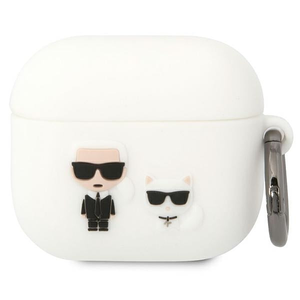 Karl Lagerfeld AirPods 3 silikoninis dėklas – baltas