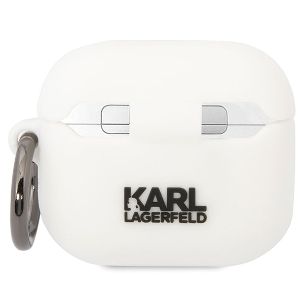 Karl Lagerfeld AirPods 3 silikoninis dėklas – baltas