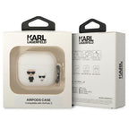 Karl Lagerfeld AirPods 3 silikoninis dėklas – baltas