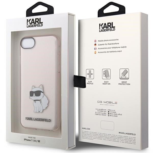 Karlas Lagerfeldas KLHCI8HNCHTCP iPhone 7/8/ SE 2020 / SE 2022 rožinis/rožinis kietas dėklas Ikonik Choupette -- iPhone 7...