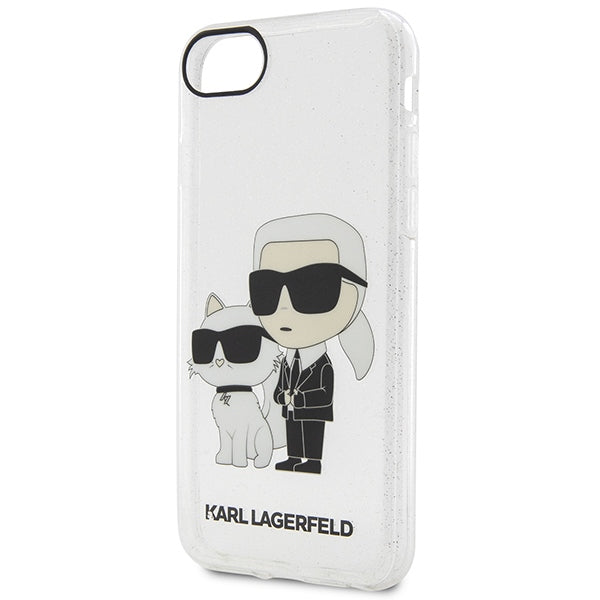 Karlas Lagerfeldas KLHCI8HNKCTGT iPhone 7/8/ SE 2020 / SE 2022 permatomas kietas dėklas Gliter Karl&Choupette -- iPhone 7...