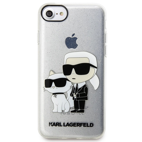 Karlas Lagerfeldas KLHCI8HNKCTGT iPhone 7/8/ SE 2020 / SE 2022 permatomas kietas dėklas Gliter Karl&Choupette -- iPhone 7...