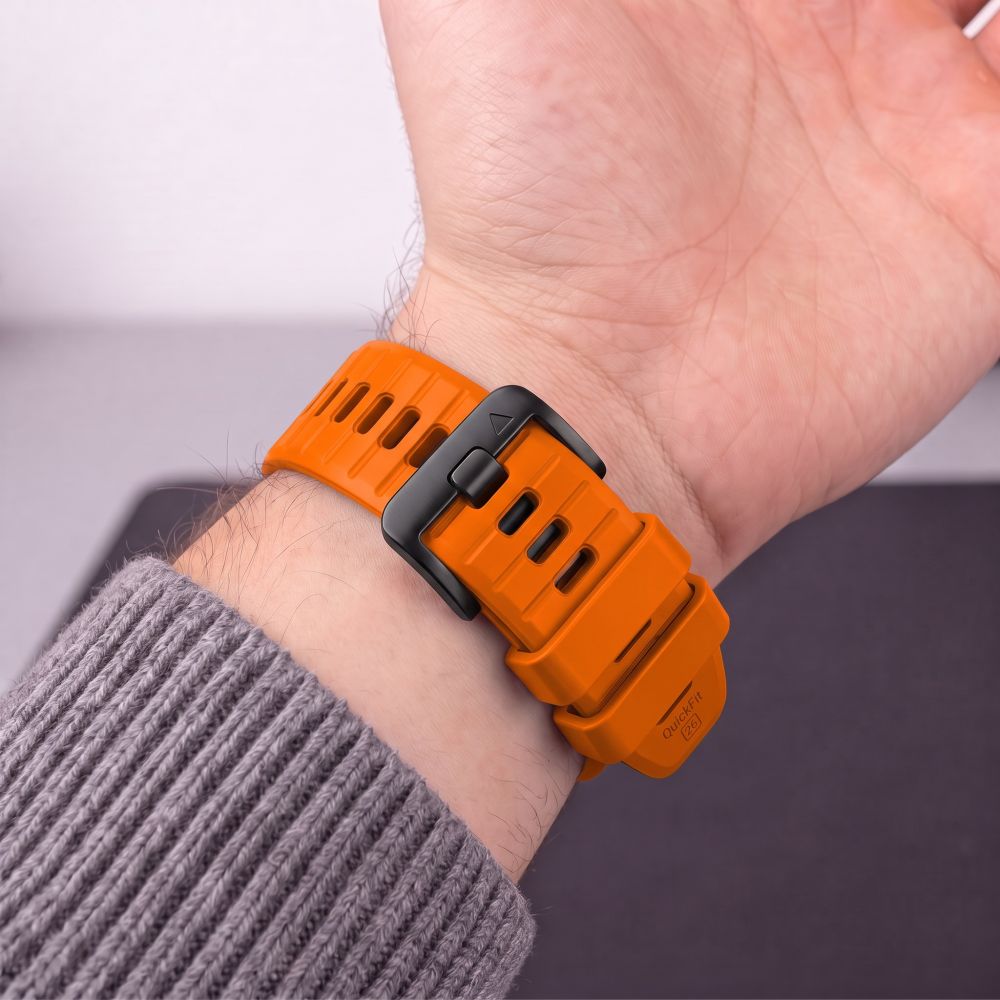 Dirželis Tech-Protect Silicone Garmin Fenix 5 / 6 / 6 Pro / 7 / 8 / 8 Pro / E / 9 / 9 Pro (51 mm), oranžinis -- Garmin...