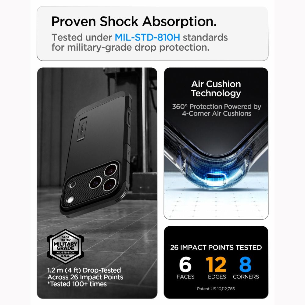 Dėklas Spigen Tough Armor T MagSafe iPhone 17 Pro Max / 18 Pro Max, juodas -- iPhone 17 Pro Max, iPhone 18 Pro Max