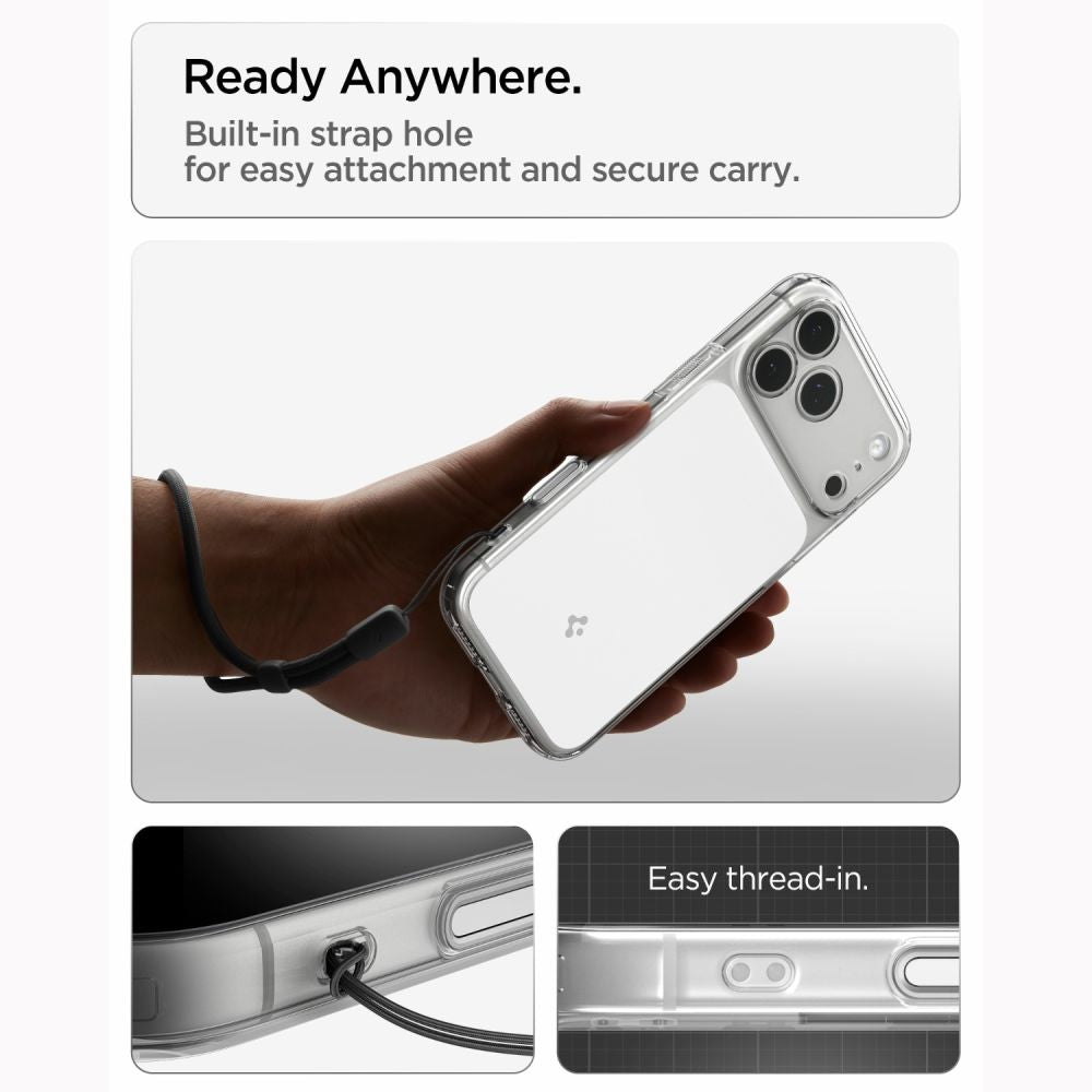 Dėklas Spigen Ultra Hybrid T MagSafe iPhone 17 Pro / 18 Pro, blizgus baltas -- iPhone 17 Pro, iPhone 18 Pro
