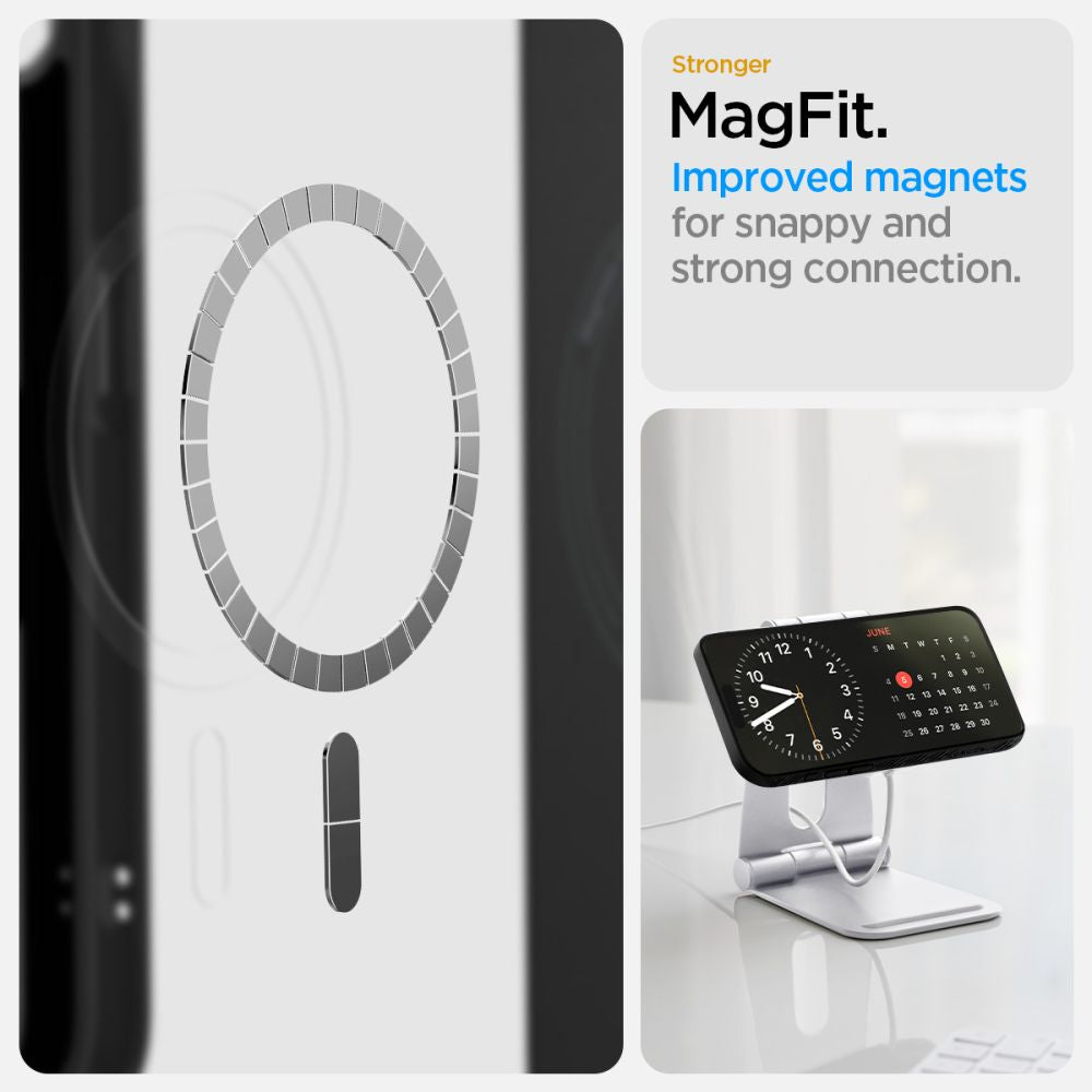 Dėklas Spigen Liquid Air Mag MagSafe iPhone 16e / 17e, matinis juodas -- iPhone 16e, iPhone 17e