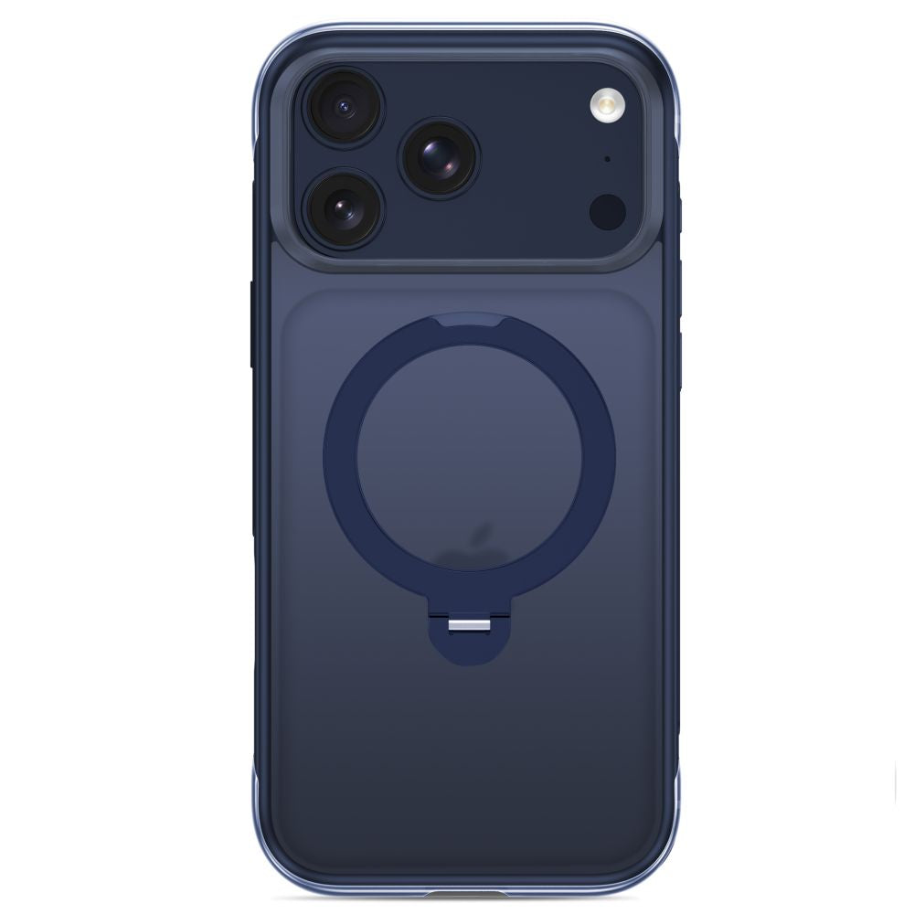 Dėklas Tech-Protect MagAir Stand MagSafe CC iPhone 17 Pro / 18 Pro, matinis tamsiai mėlynas -- iPhone 17 Pro, iPhone 18 Pro