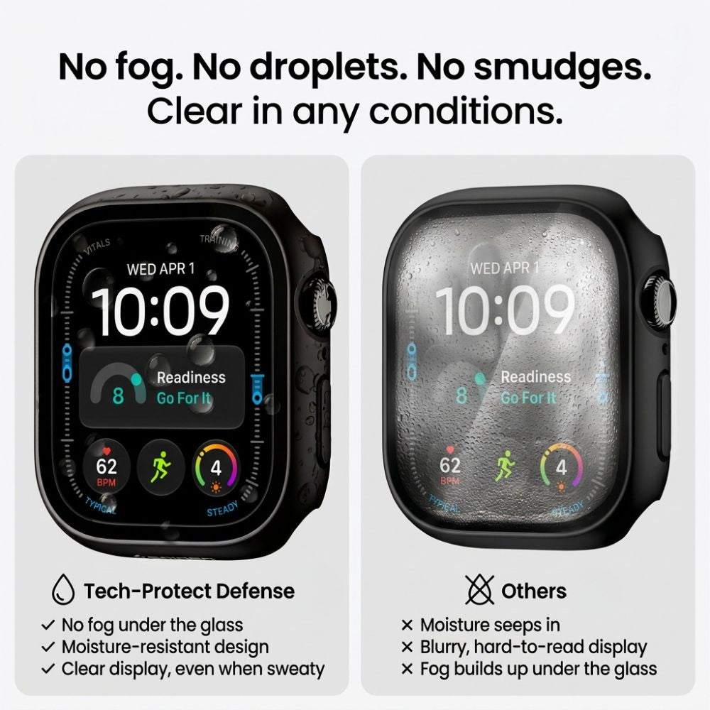 Dėklų rinkinys Tech-Protect Defense Apple Watch Ultra 1 / 2 / 3 / 4 (49 mm), 2 vnt., titano spalvos ir skaidrus -- Apple...