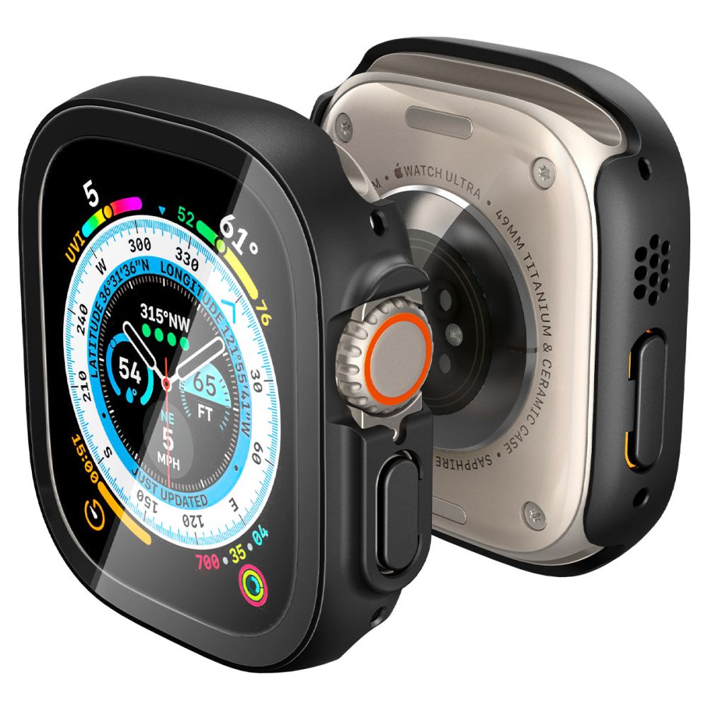 Dėklas Spigen Thin Fit 360 Apple Watch Ultra 1 / 2 (49 mm), juodas -- Apple Watch Ultra (49 mm), Apple Watch Ultra 2 (49 mm)