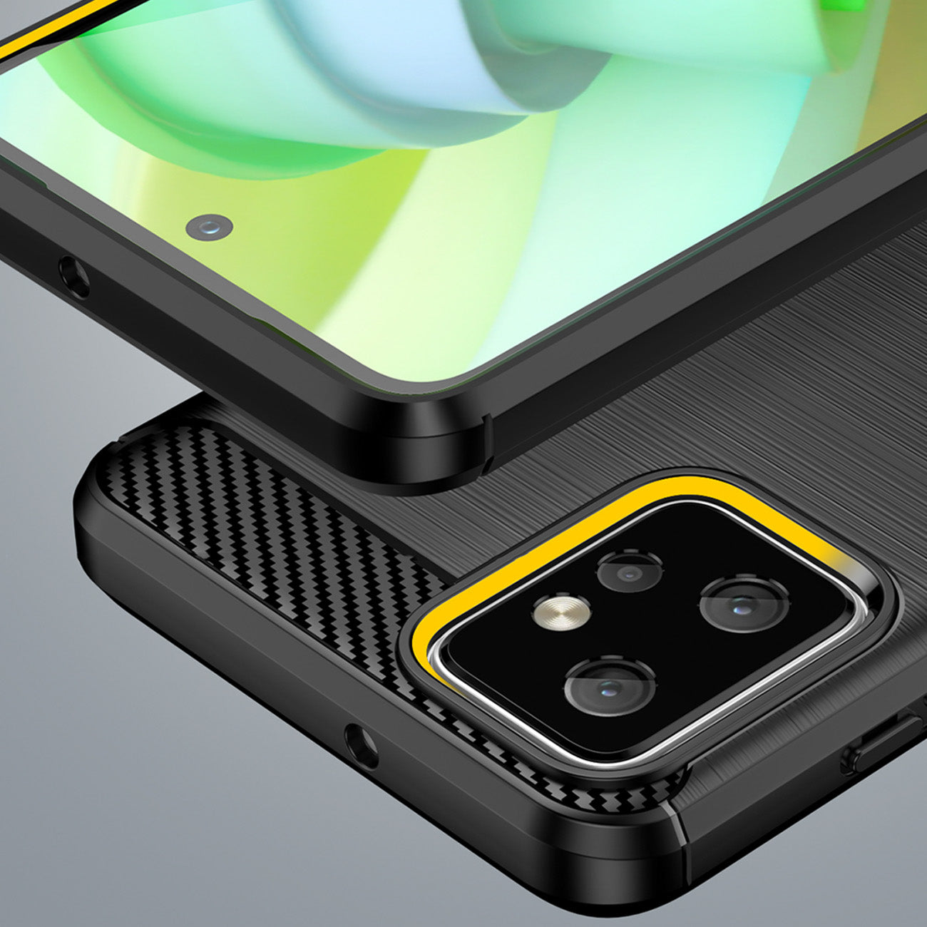 Anglies dėklas, skirtas Motorola Moto G Power 2023 lankstus silikoninis anglies dangtelis, juodas -- Motorola Moto G...