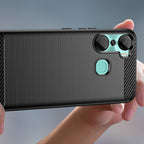 Carbon Case Infinix Hot 12 Pro lankstus silikoninis anglies dangtelis juodas -- Cell phone cases and covers