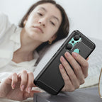 Carbon Case Infinix Hot 12 Pro lankstus silikoninis anglies dangtelis juodas -- Cell phone cases and covers