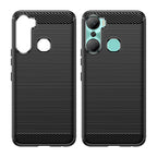 Carbon Case Infinix Hot 12 Pro lankstus silikoninis anglies dangtelis juodas -- Cell phone cases and covers