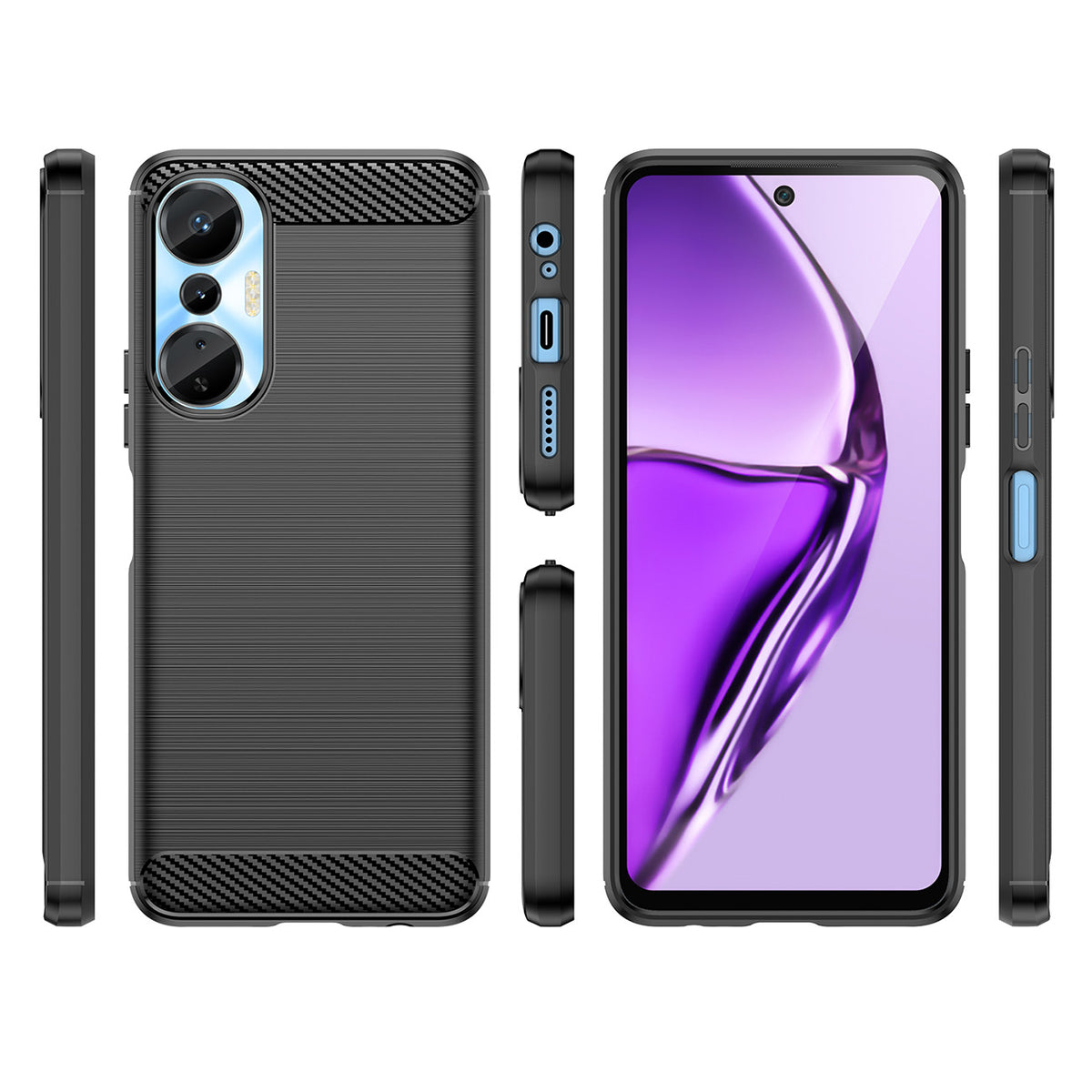 Carbon Case Infinix Hot 20S lankstus silikoninis anglies dangtelis juodas -- Cell phone cases and covers