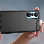 Carbon Case Infinix Hot 20S lankstus silikoninis anglies dangtelis juodas -- Cell phone cases and covers