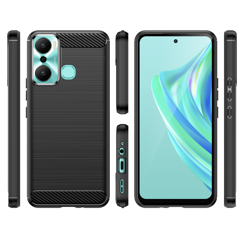 Anglies dėklas Infinix Hot 20 Play lankstus silikoninis anglies dangtelis juodas -- Cell phone cases and covers