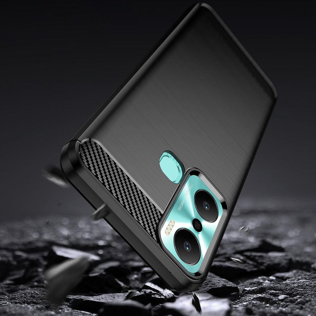 Anglies dėklas Infinix Hot 20 Play lankstus silikoninis anglies dangtelis juodas -- Cell phone cases and covers