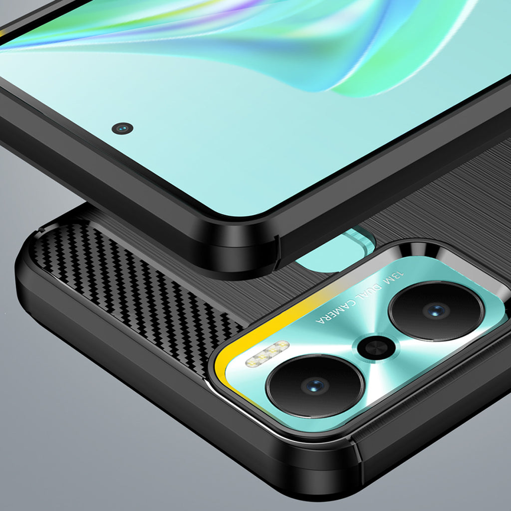 Anglies dėklas Infinix Hot 20 Play lankstus silikoninis anglies dangtelis juodas -- Cell phone cases and covers