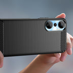 Carbon Case Infinix Hot 20 lankstus silikoninis anglies dangtelis juodas -- Cell phone cases and covers