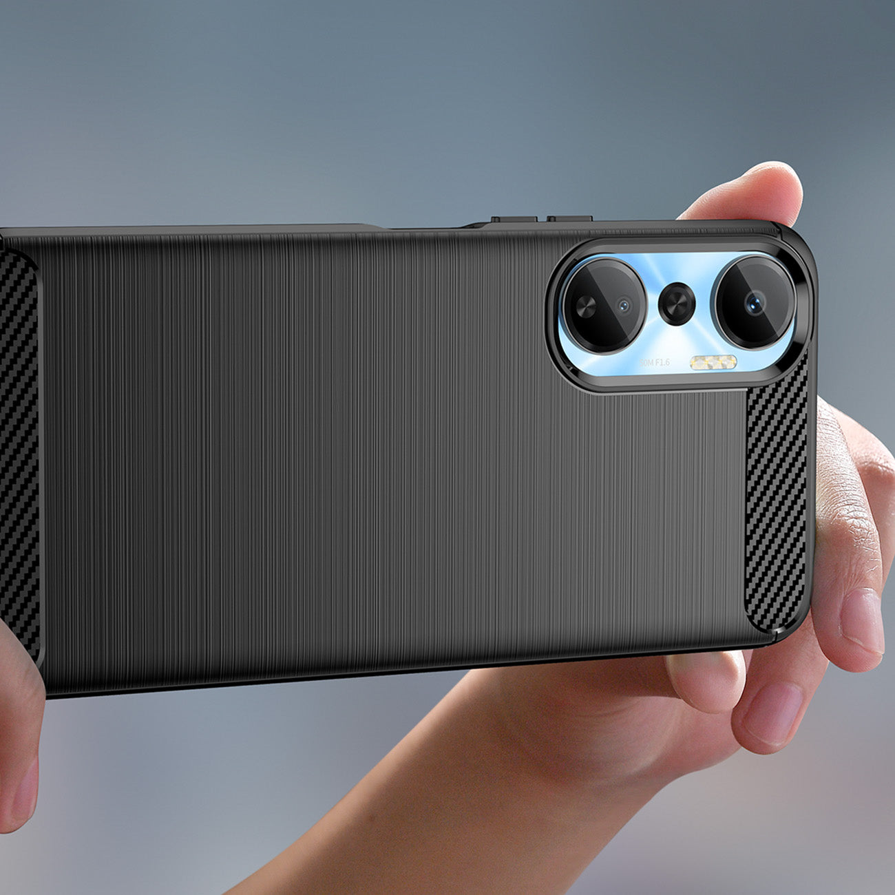 Carbon Case Infinix Hot 20 lankstus silikoninis anglies dangtelis juodas -- Cell phone cases and covers