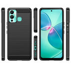 Anglies dėklas, skirtas Infinix Hot 12 Play NFC / Hot 12 Play lankstus silikoninis anglies dangtelis juodas -- Cell phone...