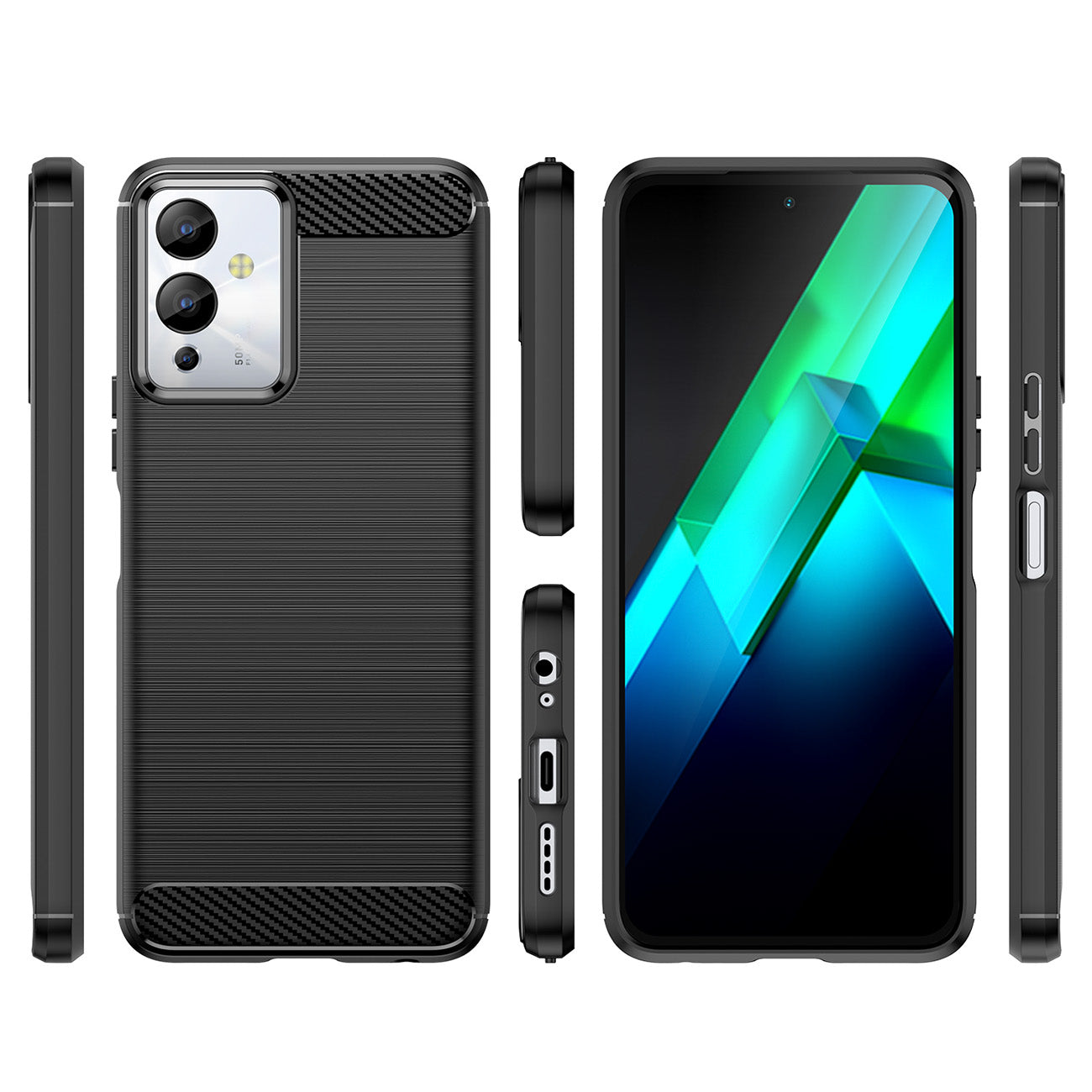 Carbon Case Infinix Note 12i lankstus silikoninis anglies dangtelis juodas -- Cell phone cases and covers