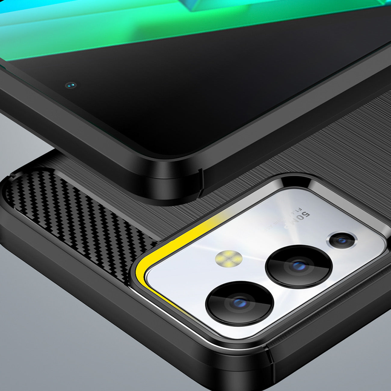 Carbon Case Infinix Note 12i lankstus silikoninis anglies dangtelis juodas -- Cell phone cases and covers