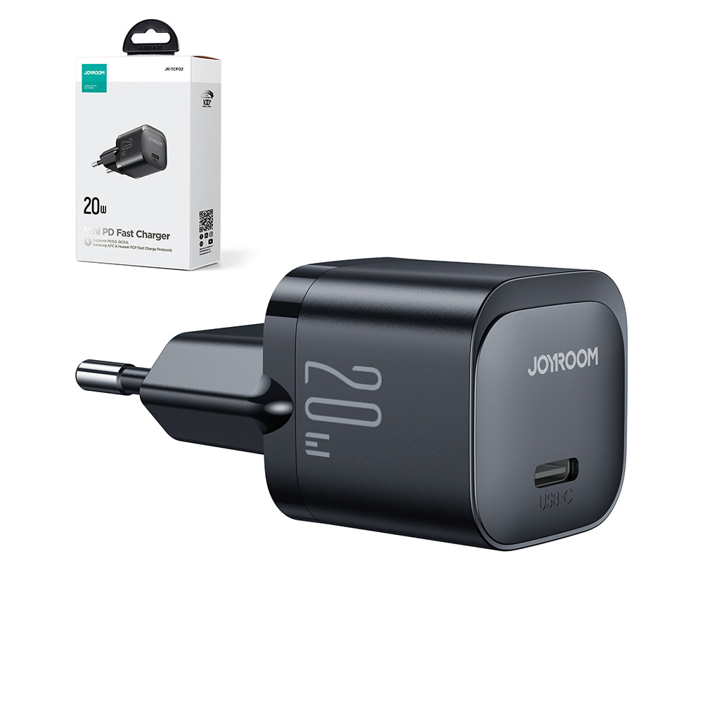Joyroom mini USB-C 20W PD įkroviklis JR-TCF02, juodas