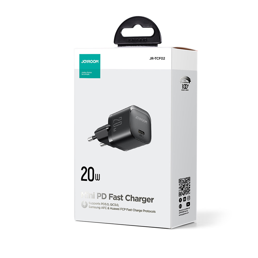 Joyroom mini USB-C 20W PD įkroviklis JR-TCF02, juodas