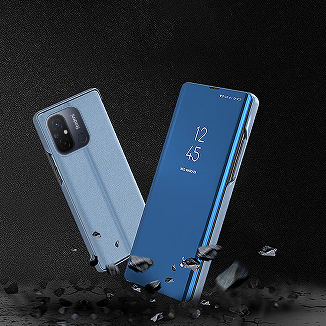 Clear View dėklas Xiaomi Redmi 11A/12C, Poco C55 – juodas -- Xiaomi Redmi 11A