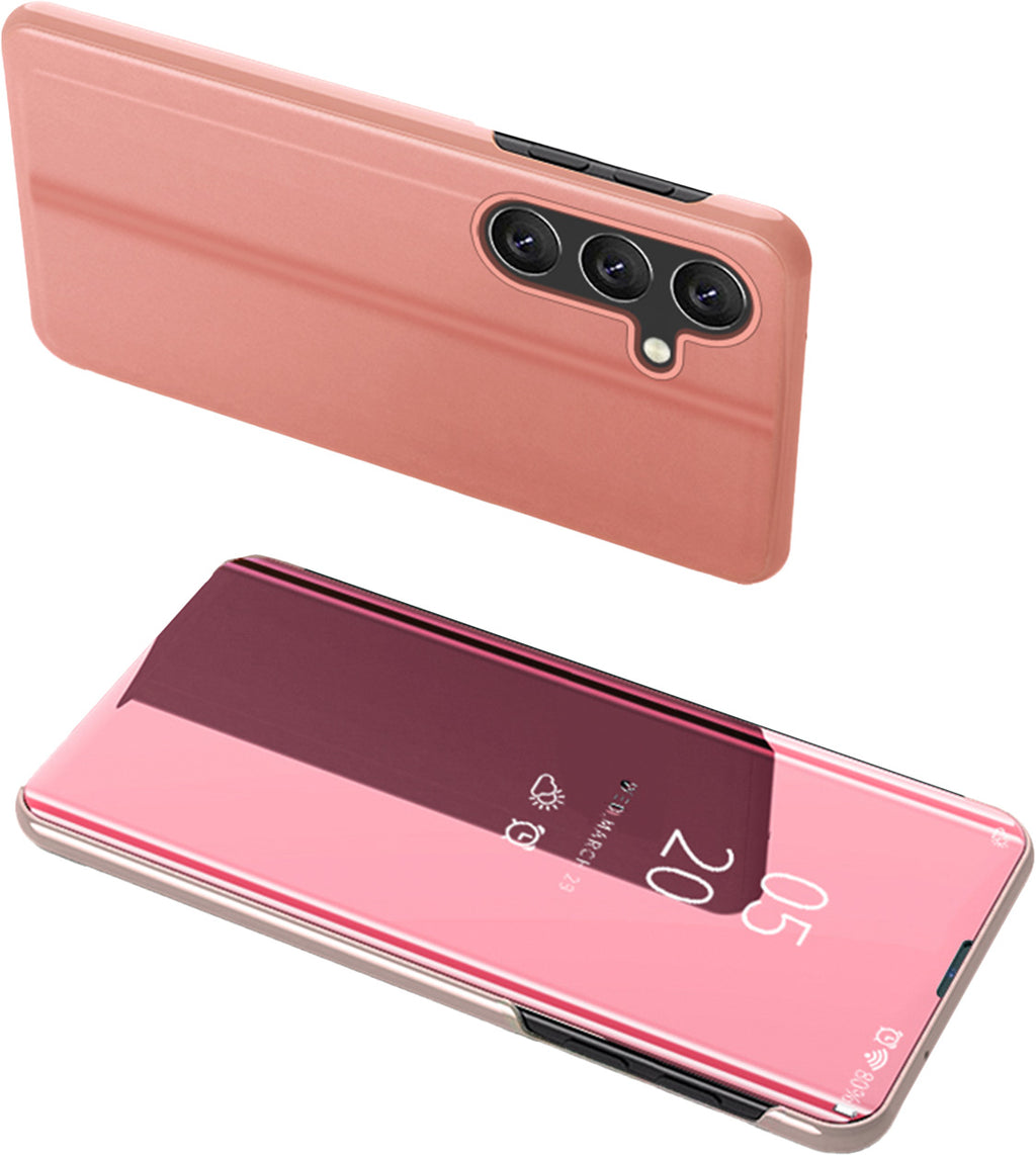 Clear View Case atverčiamas dėklas Samsung Galaxy A24 4G – rožinis