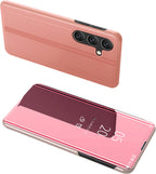 Clear View Case atverčiamas dėklas Samsung Galaxy A24 4G – rožinis