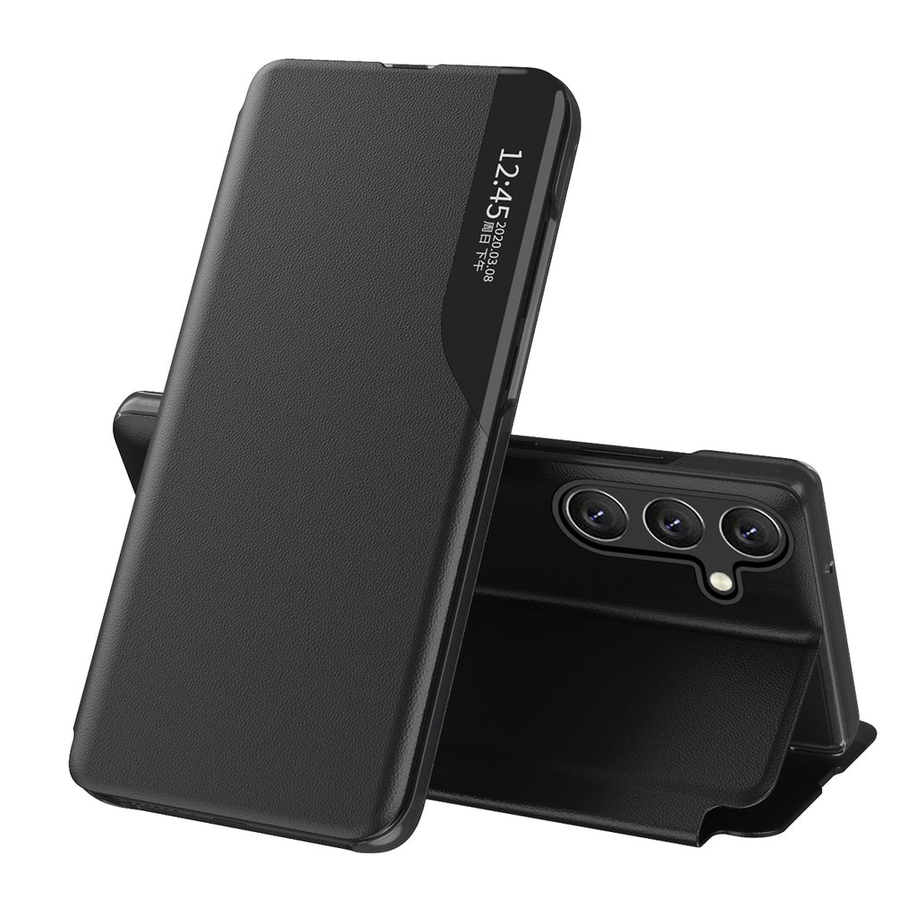 Eco Leather View dėklas Samsung Galaxy A24 4G – juodas