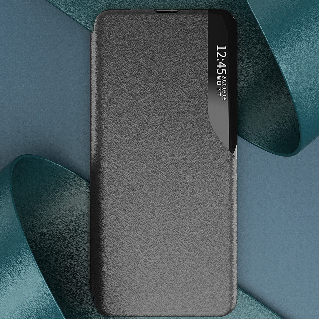 Eco Leather View dėklas Samsung Galaxy A24 4G – juodas