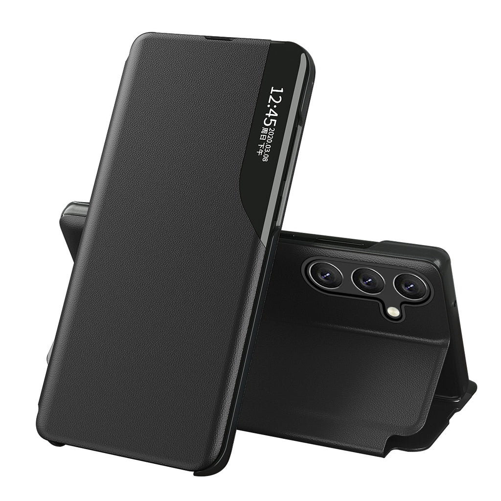 Eco Leather View dėklas Samsung Galaxy A24 4G – juodas