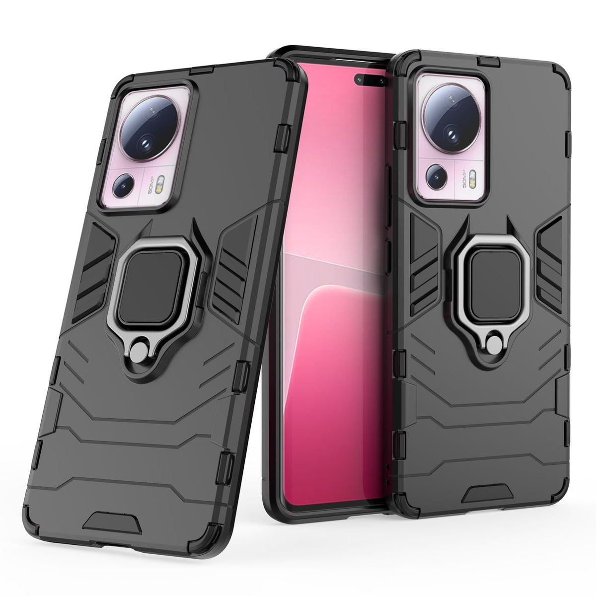 Ring Armor dėklas Xiaomi 13 Lite – juodas, su žiedu -- Xiaomi 13 Lite