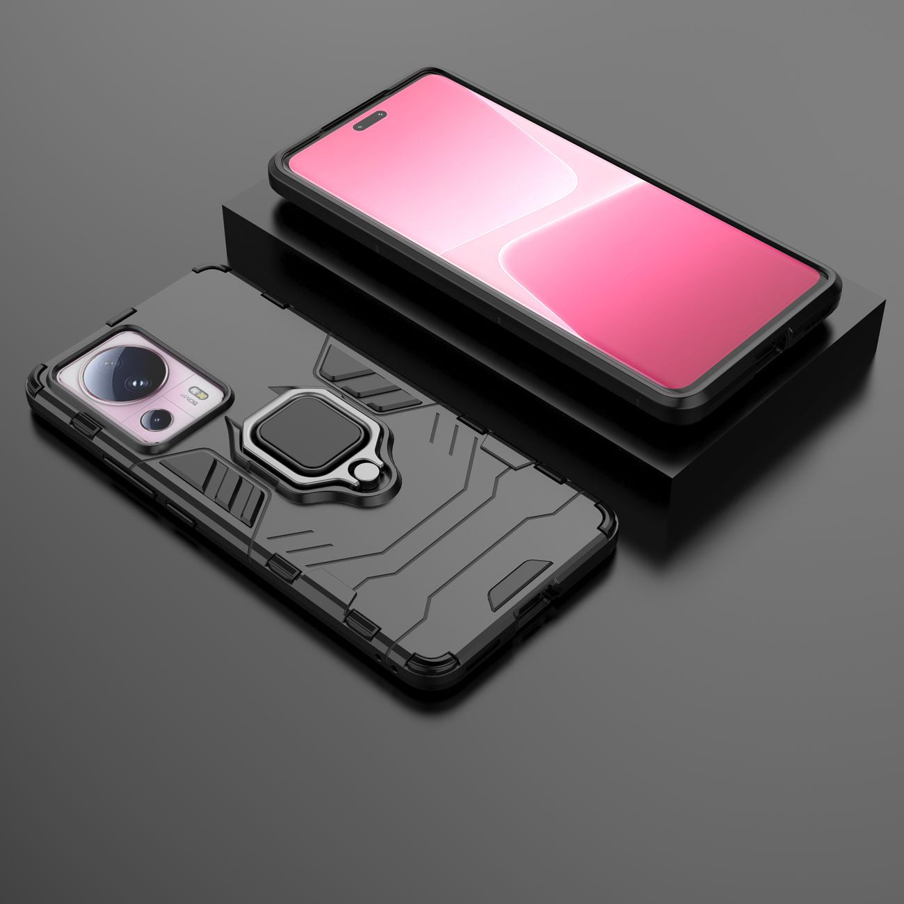 Ring Armor dėklas Xiaomi 13 Lite – juodas, su žiedu -- Xiaomi 13 Lite