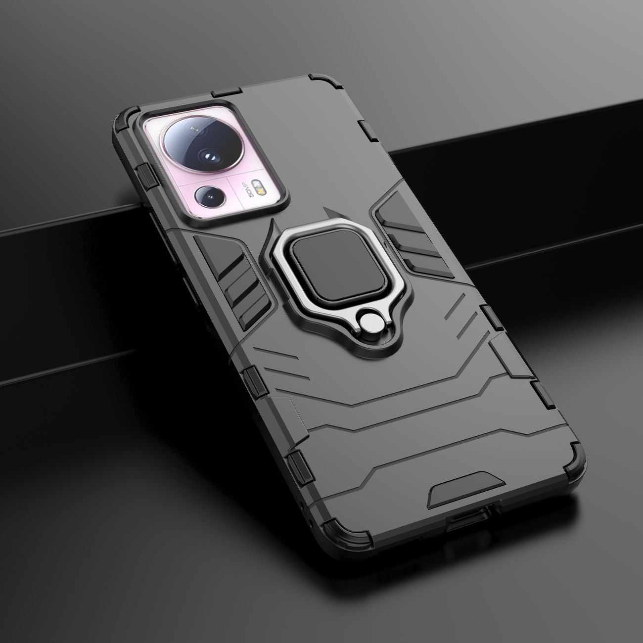Ring Armor dėklas Xiaomi 13 Lite – juodas, su žiedu -- Xiaomi 13 Lite