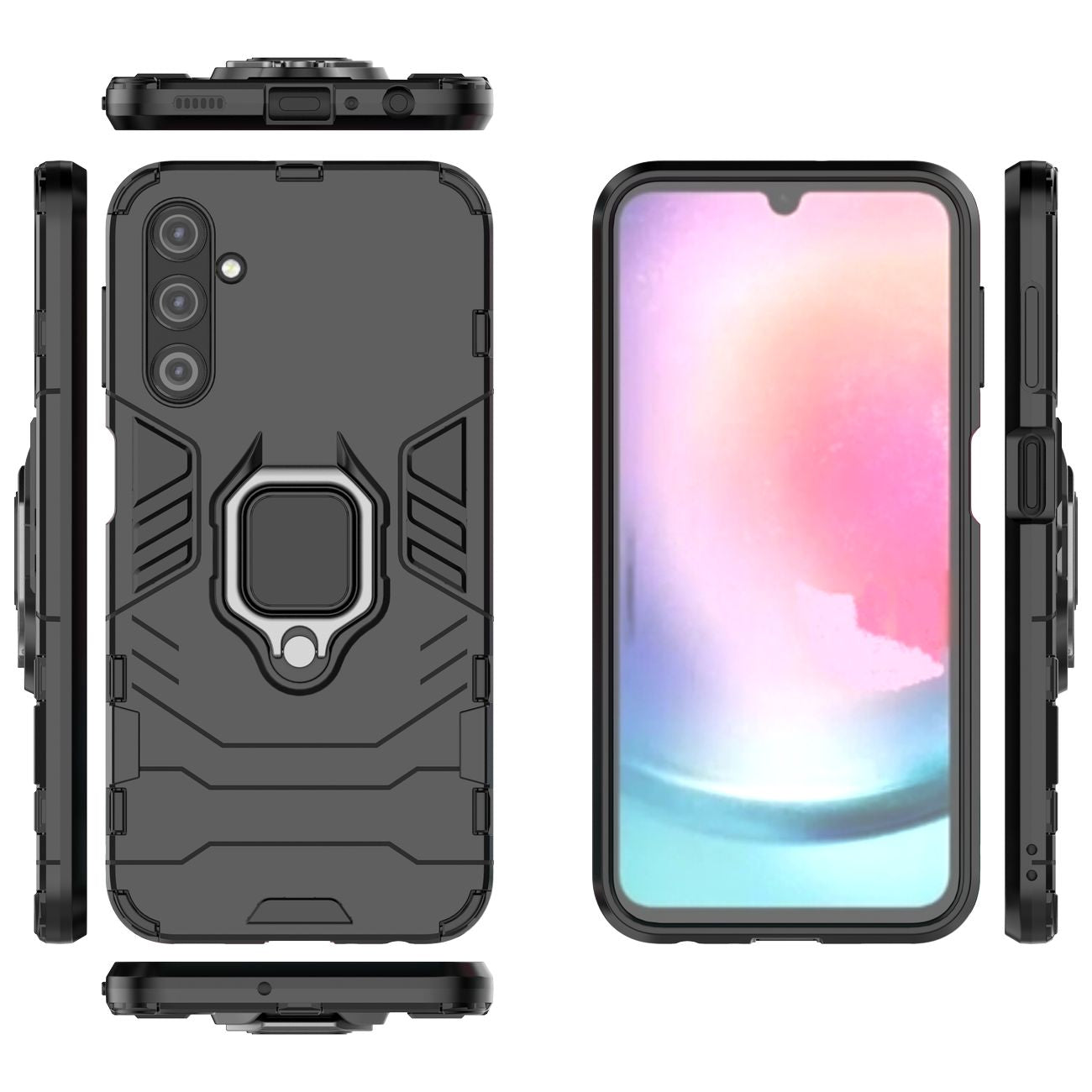 Ring Armor šarvuotas dėklas Samsung Galaxy A24 4G – juodas