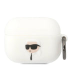 Karl Lagerfeld silikoninis dėklas AirPods Pro – baltas