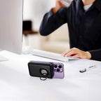 Joyroom JR-W050 belaidė išorinė baterija 10000mAh 20W MagSafe su žiedu ir stovu - juoda