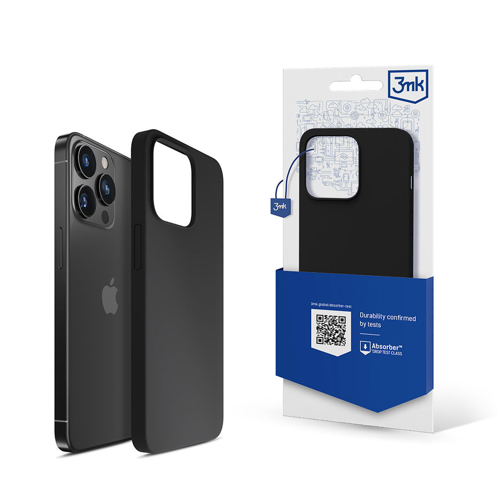 iPhone 13 Pro Max serijos 3mk silikoninis dėklas – juodas