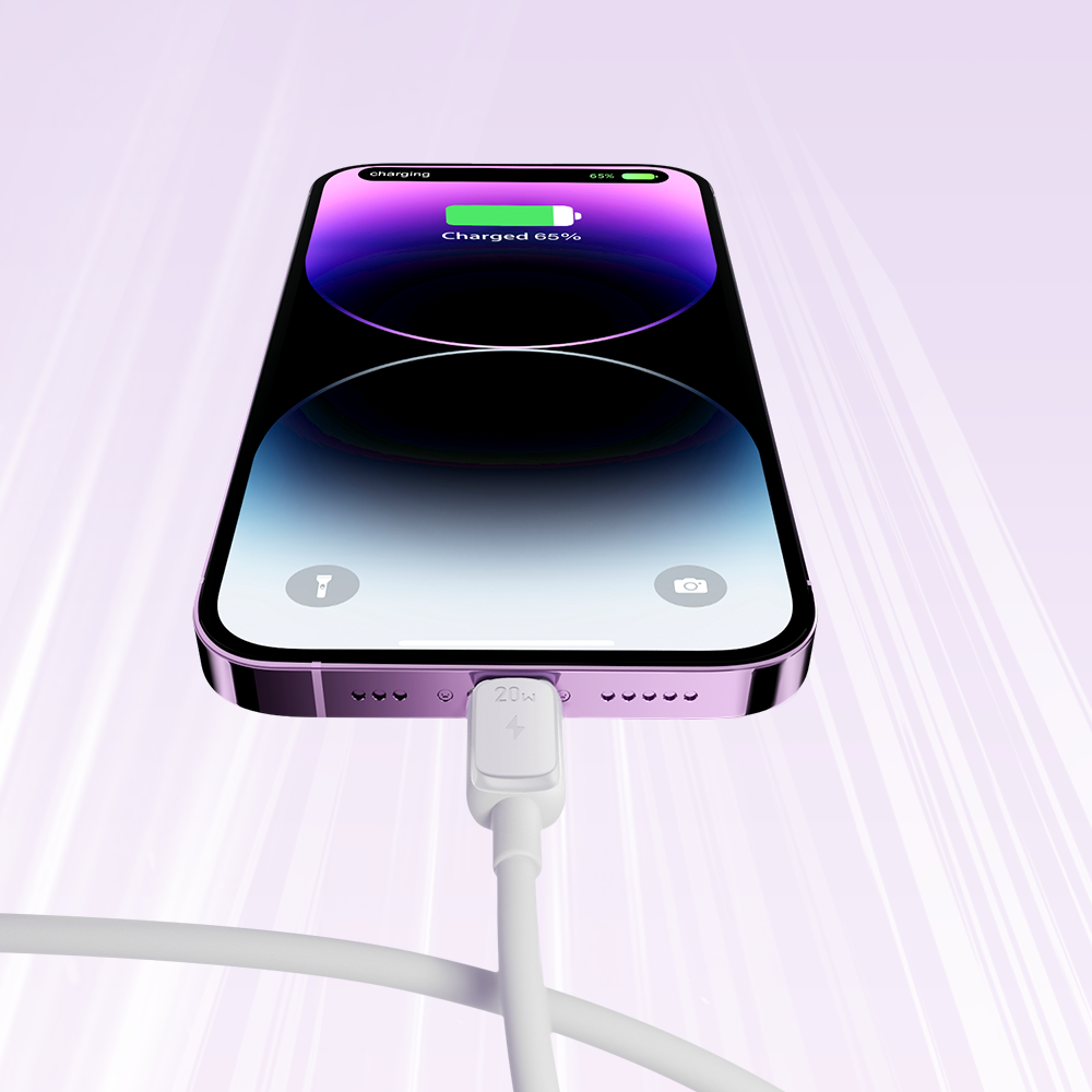 Joyroom Multi-Color Series A14 USB-C / Lightning 30W Laidas 1.2 m - baltas