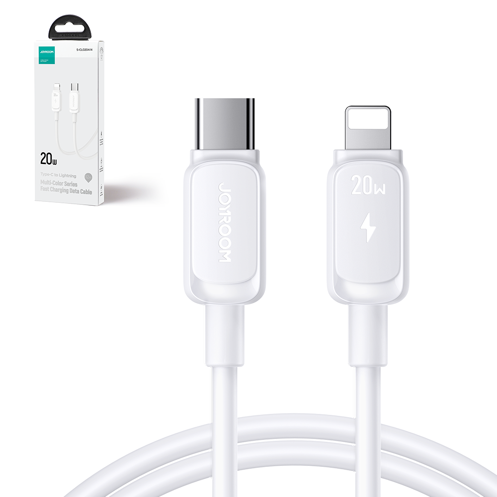 Joyroom Multi-Color Series A14 USB-C / Lightning 30W Laidas 1.2 m - baltas