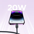 Joyroom Multi-Color Series A14 USB-C / Lightning 20W Laidas 1.2 m - juodas